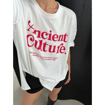 61TK2517⭐️白有庫存+預購免運⭐️正韓🇰🇷側開衩休閒長T好看字母配色Culture 純棉 寬鬆 長版上衣⭐️