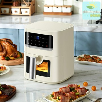 【可視智能大容量】空氣炸鍋 薯條機 多功能炸鍋 家用炸鍋 智能觸控 6L大容量 可視窗口 預設菜單 健康少油 家庭聚會必備