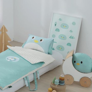 好關係 HAOKUANXI｜水色企鵝蓋兒-小朋友睡袋組