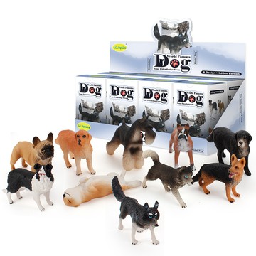 🌈「動物世界」兒童創意驚喜盲盒動物手辦玩具仿真世界名犬多款實心擺件