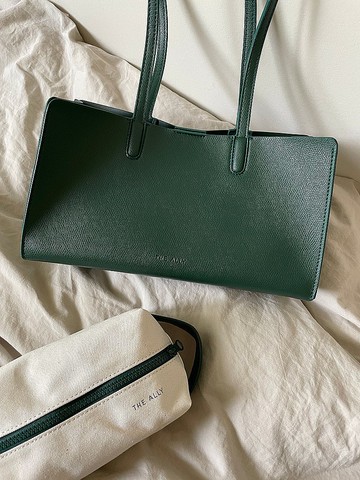 韓國 The Ally | LINA BAG (附同色帆布內袋) | 綠色 |手袋 單肩