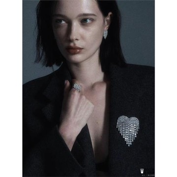 新款滿鉆愛心流蘇耳環高級感時尚潮流桃心氣質博主fever同款耳飾