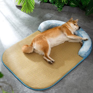 春夏季狗狗護頸涼席狗窩中大型犬金毛大狗沙發墊子泰迪比熊寵物窩