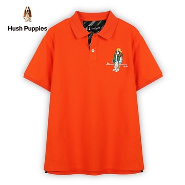 Hush Puppies POLO衫 男裝精緻美式休閒棒球帽狗寬版短袖POLO衫