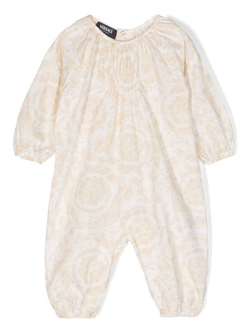 Versace Kids - Baroccoflage-print cotton rompers - kids - Cotton - 3-6 - White