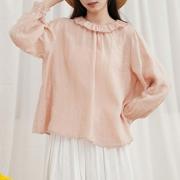 翻領亞麻上衣550384