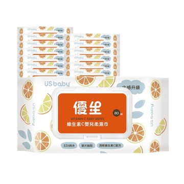 優生 維生素C嬰兒柔濕巾80抽24包 箱購 濕巾 濕紙巾