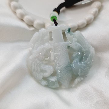 吉祥如意鏤空鴛鴦龍鳳劍 | 天然緬甸玉A貨翡翠