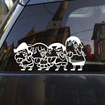 D1-075A 搞怪車貼 搞笑鬼臉 反光防水汽車貼花 車尾後檔玻璃貼紙貼畫%蠟