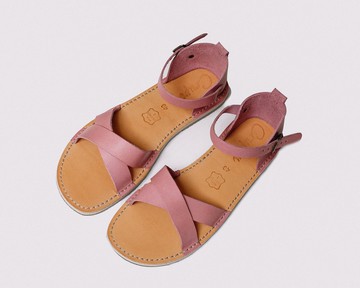 粉色涼鞋、夏季皮革涼鞋、女士涼鞋、夏季鞋、滿幫涼鞋