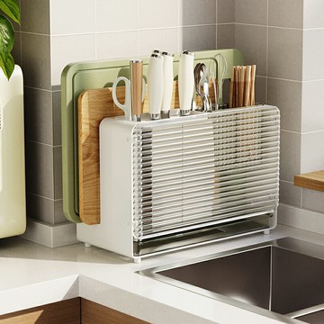 刀具收納架多功能一體廚房臺面墻角小型刀筷砧板筷子筒瀝水置物架