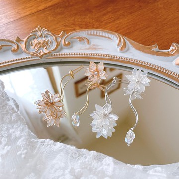 【仙女棒】樹脂水晶花耳環