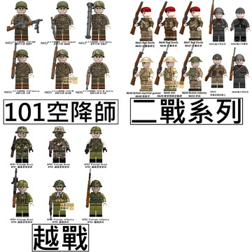 3050 樂積木【現貨與預購】第三方 越戰 英軍 101空降師A-Z4 二戰系列 美軍 積木人偶紅魔傘兵 義大利 N65