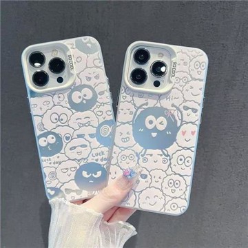 可愛蝴蝶結煤球適用三星a55手機殼鐳射a54a53a35a34趣味a05sa24a23a14甜酷s24ultra女款s23+磨砂s22防摔s21fe