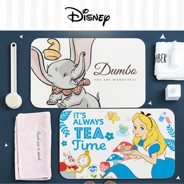 【收納王妃】Disney 迪士尼 硬式珪藻土地墊 愛麗絲 小飛象 地墊 吸水墊 (60x39x0.9cm)