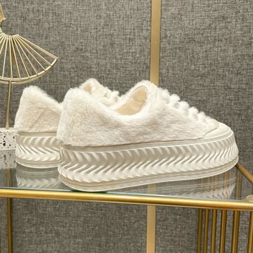 毛毛鞋女秋冬外穿2025新款厚底百搭白色毛絨鞋加絨女鞋棉鞋增高鞋