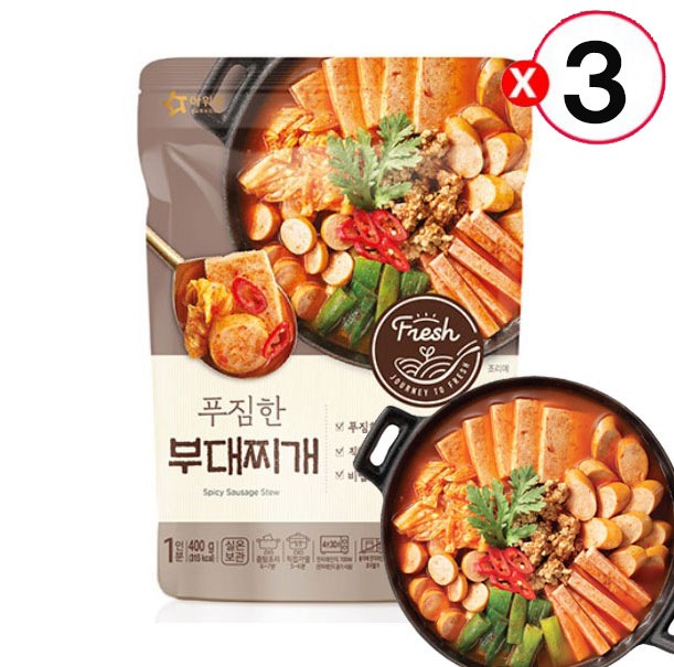 OURHOME プデチゲ 400gx3袋 韓国食品 韓国料理 コムタン スープ 清浄園 ソルロンタン ソウル風 牛骨スープ