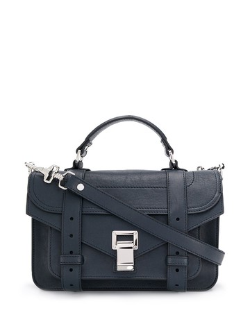 Proenza Schouler - tiny logo-tag cross-body bag - women - Lamb Skin/Cotton/Polyester - One Size - Blue