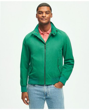 Brooks Brothers Men's Harrington Jacket in Cotton Blend | Green | Size Medium