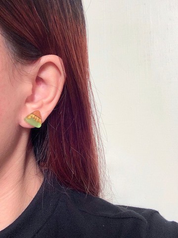 【森林耳釘】木作工藝 / 木作飾品 / 耳釘 / 樹脂材質 / 女孩配件