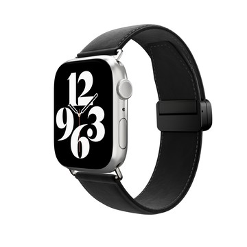 SwitchEasy 魚骨牌 2024 Classic 磁吸真皮錶帶 44/45/46/49mm  1個  黑色  Apple Watch S4~S10