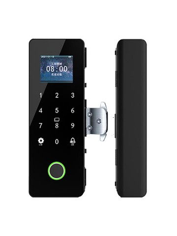 玻璃門指紋鎖免開孔辦公室密碼鎖單雙開門智能電子門禁鎖 中秋節特惠