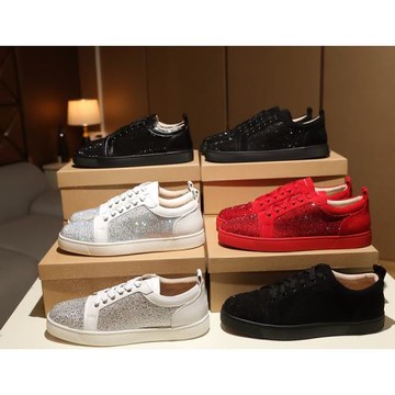 歐洲站АCL男鞋低幫水鉆女鞋紅底滿鉆夏季真皮情侶夜店大碼板鞋潮