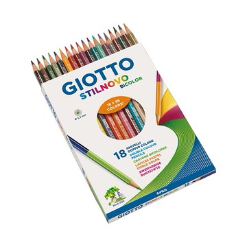 Giotto  嬰幼兒安全美術用品 雙頭色鉛筆【36色】 18支 (GOF257200)
