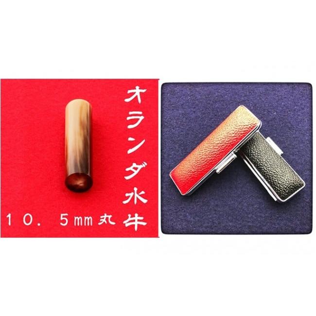 ふるさと納税 静岡県 浜松市 オランダ水牛10.5mm(5書体)牛革ケース(黒)吉相体(きっそうたい) [No.5786-7824]1850