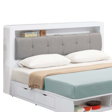 【文創集】培亞5尺雙人亞麻布床頭箱(不含床底＋不含床墊)-152x26x113cm免組