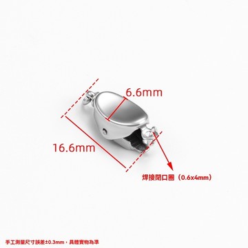 宏雲Hongyun- Jy（1pcs）元寶扣穿珍珠項鍊手鍊插棒扣 Diy配件串珠飾品收尾扣頭不鏽鋼搭扣