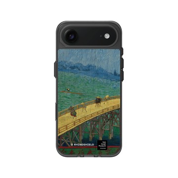 iPhone Air Clear (相機按鈕) 酷墨灰 - Van Gogh Museum - 雨中橋：仿歌川廣重