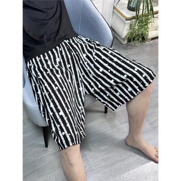 夏季薄款男士棉綢綿綢大褲衩沙灘褲超薄大碼家居褲人造棉短褲睡褲