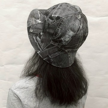 雙面漁夫帽-黑色牛仔