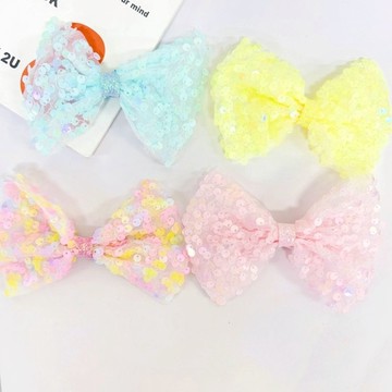 【HOOMI】童-蝴蝶結公主亮片壓夾（混色）（顏色隨機出貨）