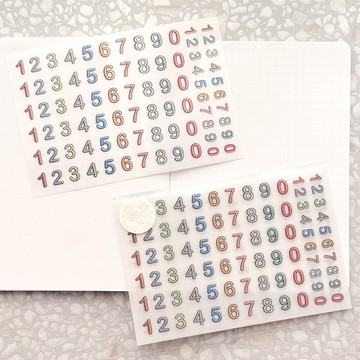 數字帖 2張入 轉印貼紙 / 感壓貼紙 / Print-On Stickers