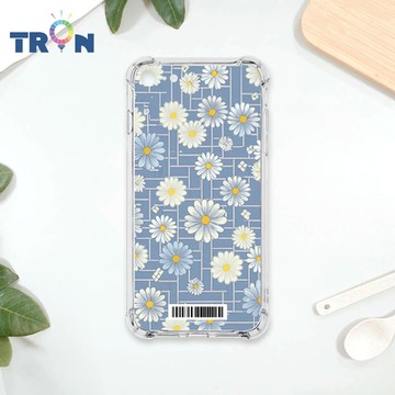 TRON IPhone 7/8/SE2 方格小雛菊花朵 四角防摔載具殼 軟殼 手機殼