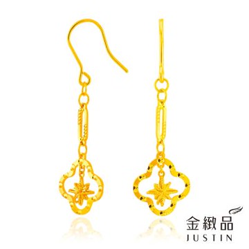 金緻品 黃金垂吊耳環 光芒搖曳 0.85錢 5G工藝