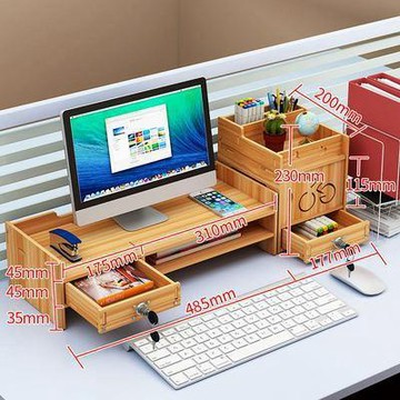 台灣出貨 【帶鎖/多抽屜】螢幕增高架 DIY電腦螢幕增高架 顯示器增高架 桌上置物架 整理架 桌面收納架 筆架3款