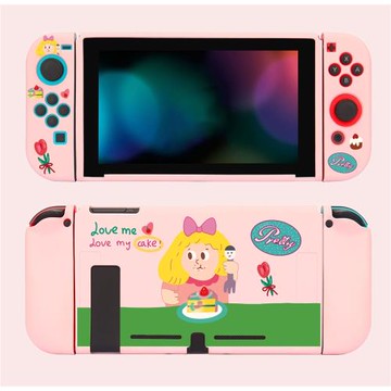 任天堂SwitchOLED保護殼Switch2保護套硅膠全軟殼 蛋糕女孩