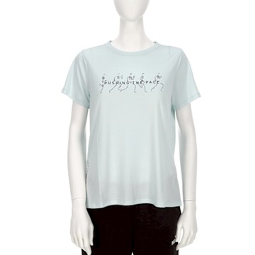 Puma 跑步系列Slogan女款 藍色 歐規 圖樣 運動 短袖 52655550