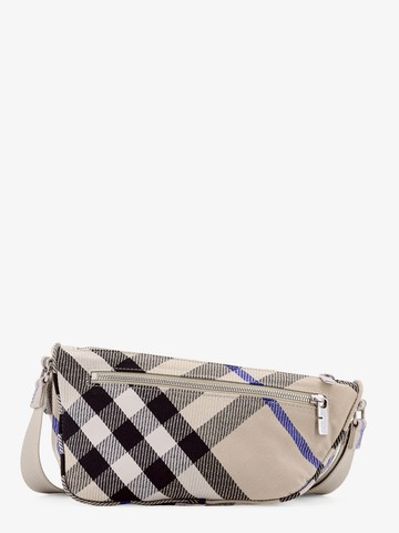 Fabric shoulder bag with check motif, zip closure and adjustable shoulder strap with metal detail - BURBERRY - gender_Man