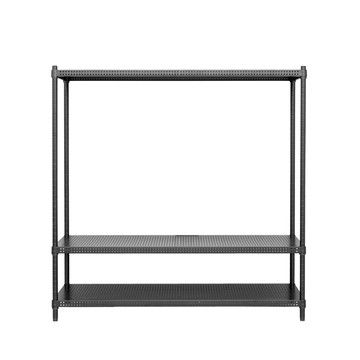 【Y HOUSE】120x45x120公分 沖孔板三層烤架/收納架/層架/電視架/洞洞層架/電視櫃-黑色