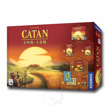 【新天鵝堡桌遊】卡坦島大盒版2019年版 Catan Big Box 2019【墊腳石】