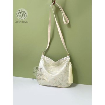 芬芳之品原創新中式提花宋錦單肩斜背女包圓環手提包