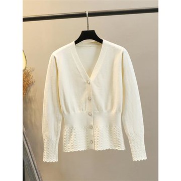 針織開衫外套女春秋2025年新款外搭上衣顯瘦收腰顯瘦名媛毛衣短款