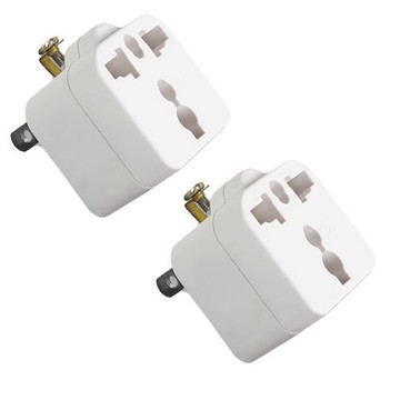 【威電】2入組CB1006世界轉萬用型 轉2插 插頭(加拿大.美國.台灣.日本.中國)