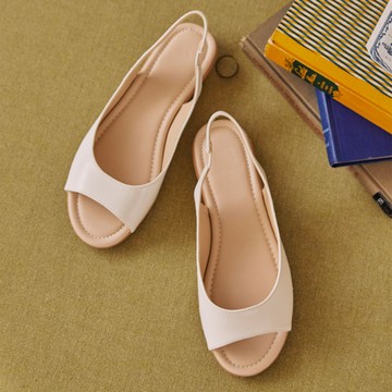 韓國 PINKELEPHANT - 超軟底輕量淑女魚口鞋(2.5cm)-白