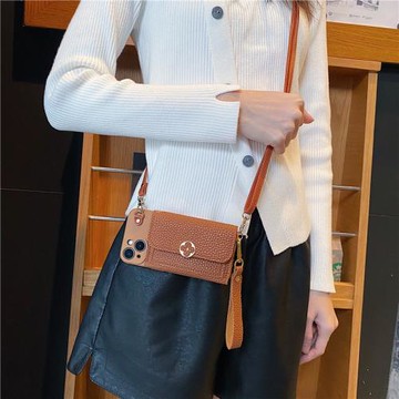 小眾高級感四葉草零錢包適用iphone16手機殼新款斜挎蘋果15promax手提12防摔11保護套14春夏xr新款mini女款13