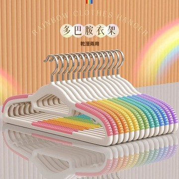 手慢無⚡多巴胺止滑衣架 彩虹成人衣架 無痕超薄省空間 幹濕兩用掛衣架 晾衣架 肩角不起包 家用學生宿舍衣撐
